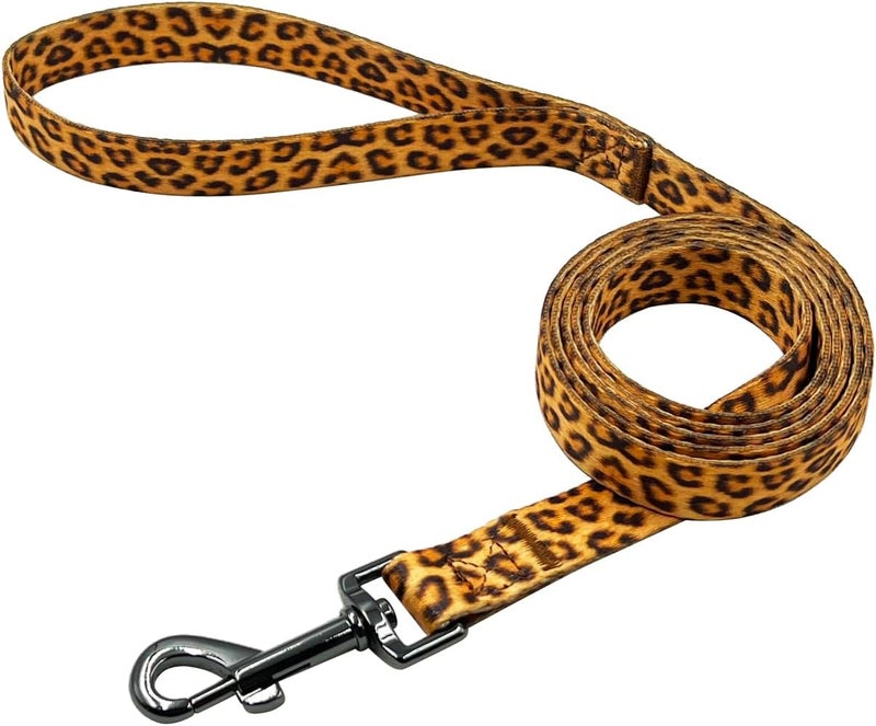 Ovale Dog Collar Leash Combo Set, Leopard Pattern, Collar and 5 ft Matching Leash, for Small Dogs.(S, Leopard) - Image 3
