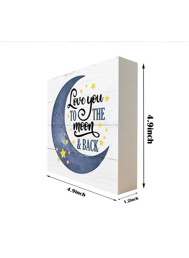 Razpah Inspirational Wooden Nursery Decor - Star Moon Signs for Kids Room & Family Love - 'Love You to the Moon and Back' - Image 2