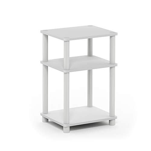 Furinno JUST Side Table, 3-Tier End Table, Open Shelves Night Stand, Bedside Table, Toolless Assembly, for Living Room, Bedroom, Bathroom, White(Espresso) - Image 1
