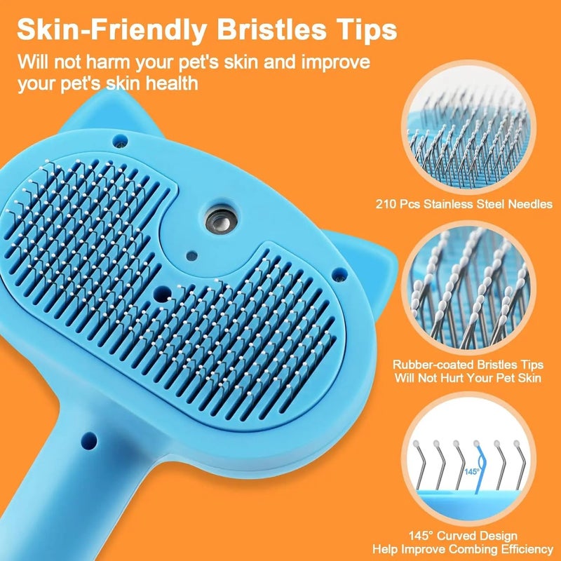 Y&D Hot Selling Cat Steam Brush - Rechargeable Pet Grooming Spray Brush with LED Light & Long Handle - Brushes for Cats & Dogs - Image 3