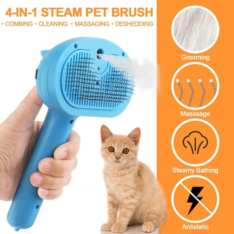 Y&D Hot Selling Cat Steam Brush - Rechargeable Pet Grooming Spray Brush with LED Light & Long Handle - Brushes for Cats & Dogs - Image 4