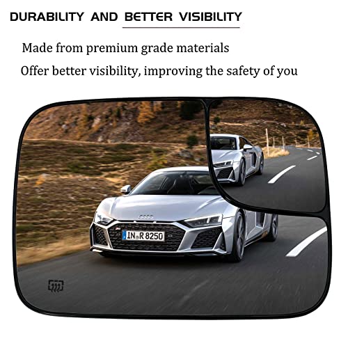 SKARUMMER Passenger Right Side Blind Spot Mirror Replacement for 2005 2006 2007 2008 Dodge Ram 1500 2500 3500 Mirrors - Side View Heated Convex Mirror Glass 5161010AA - Image 3