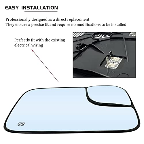 SKARUMMER Passenger Right Side Blind Spot Mirror Replacement for 2005 2006 2007 2008 Dodge Ram 1500 2500 3500 Mirrors - Side View Heated Convex Mirror Glass 5161010AA - Image 4
