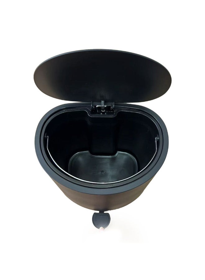 Zinnia 5L Half Round Black Plastic Pedal Bin with Soft Close - Image 2