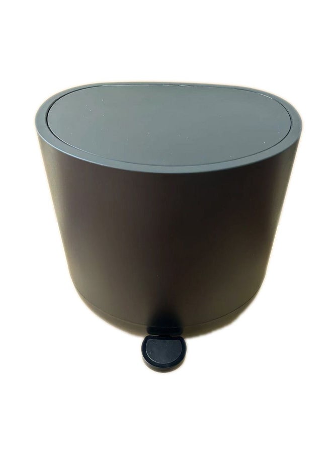 Zinnia 5L Half Round Black Plastic Pedal Bin with Soft Close - Image 1