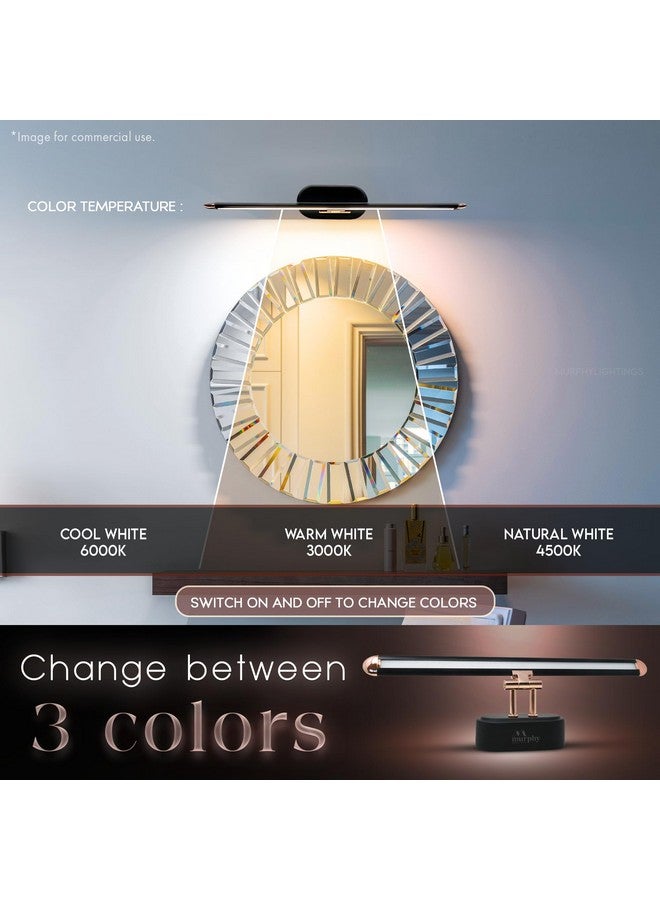 MURPHY Murphy 12W 3-in-1 Color Chnaging Black Rose Gold Finish LED Mirror Picture Wall Light,Bathroom Vanity Led Mirror Light with 2 Year Warranty (Cool White/Warm White/Natural White)-Pack of 3  - Image 4
