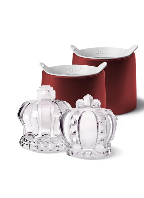 Zoku Crown Ice Mold, Large Ice Cube Molds for Cocktails and Drinks, Easy-Release Silicone Ice Maker, Large Craft Ice Keeps Drinks Colder Longer with Less Dilution, Easy-Release, BPA-Free