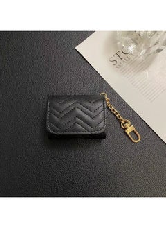 Suitable For Apple AirPods Pro Headphone Protective Cover Wireless 12th Generation Bluetooth Leather Small Fragrance Universal Soft Shell-Color:Caviar Texture-Applicable Models:7.5cm*6.5cm*3cm Universal