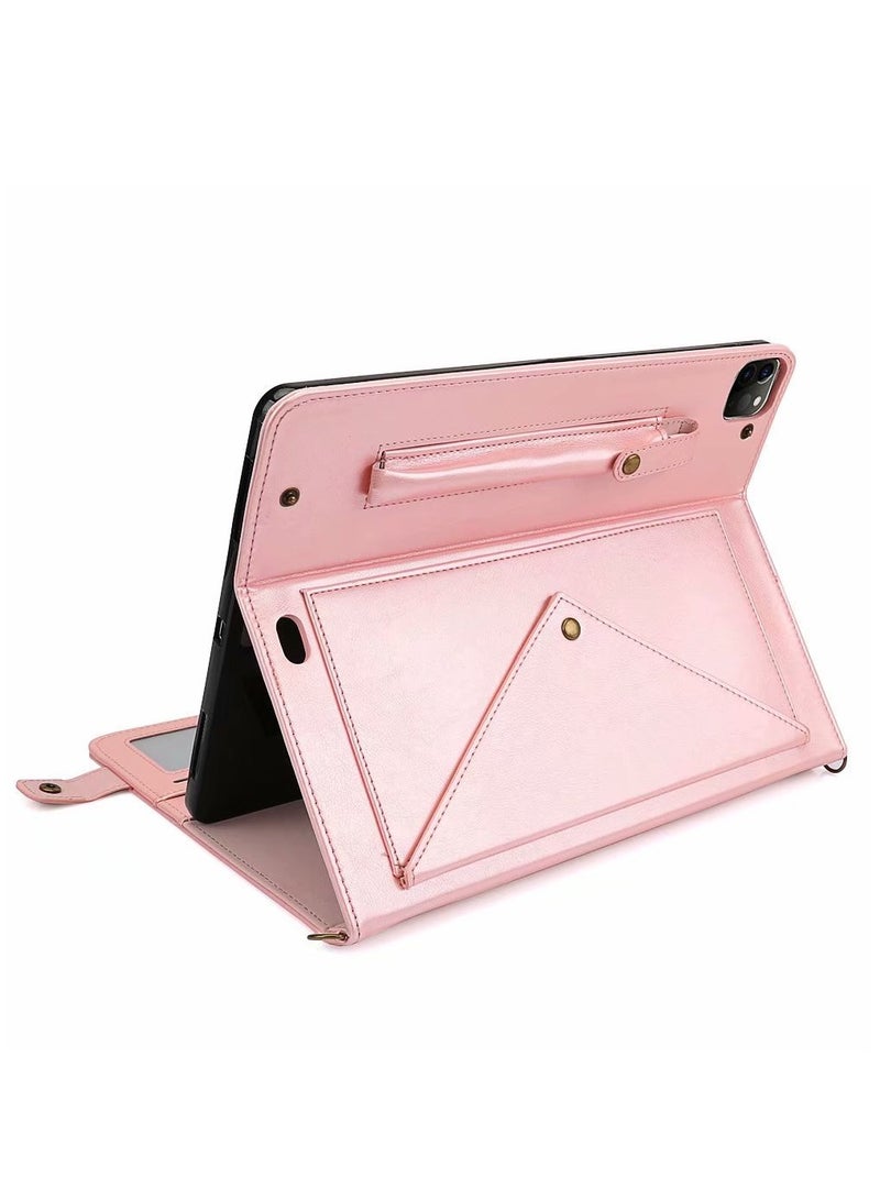 iPad Pro 11 Case with Shoulder Strap and Hand Band, PU Leather Shoulder Bag Envelope Wallet Cover with Card Holder Cash Pocket Pencil Holder for iPad Pro 11  - Image 5