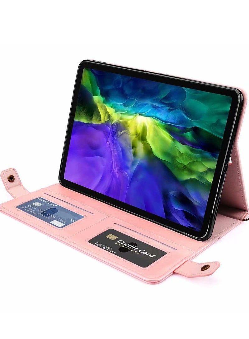 iPad Pro 11 Case with Shoulder Strap and Hand Band, PU Leather Shoulder Bag Envelope Wallet Cover with Card Holder Cash Pocket Pencil Holder for iPad Pro 11  - Image 4