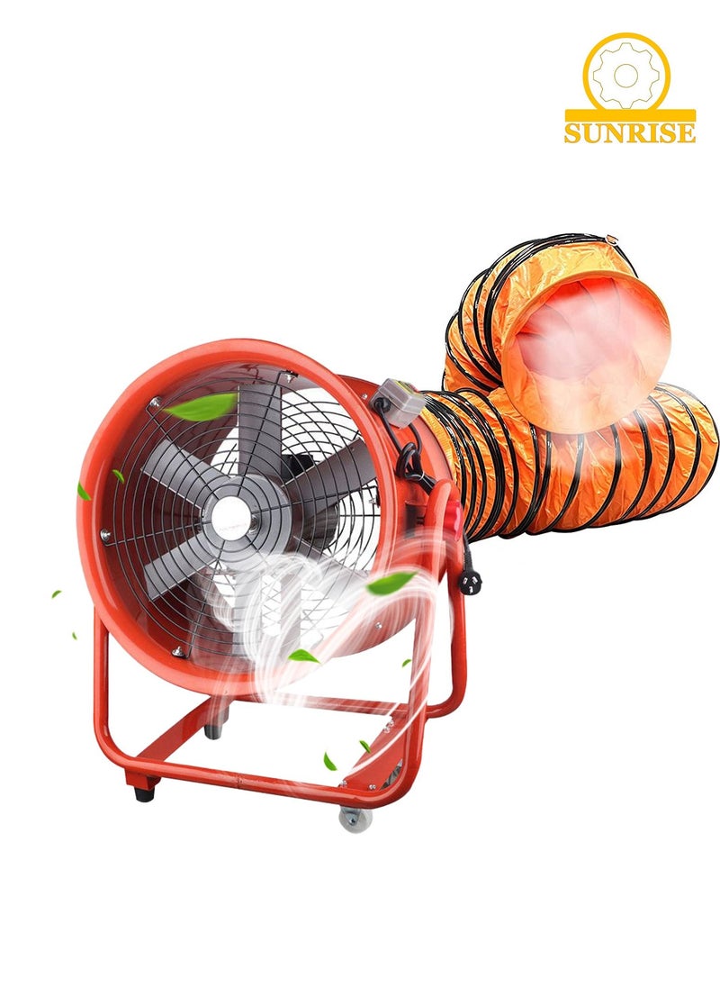 SUNRISE - Axial Flow Fan Utility Blower Fan,Portable Air Blower,20 Inch Fan With 5m Duct,Air Ventilation Fan,Exhaust Axial Hose Fan for Industrial,Warehouse,Factory - Image 1