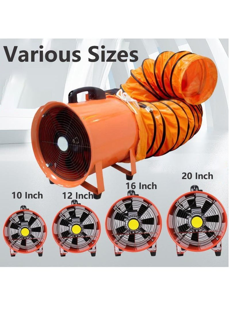 SUNRISE - Axial Flow Fan Utility Blower Fan,Portable Air Blower,20 Inch Fan With 5m Duct,Air Ventilation Fan,Exhaust Axial Hose Fan for Industrial,Warehouse,Factory - Image 1