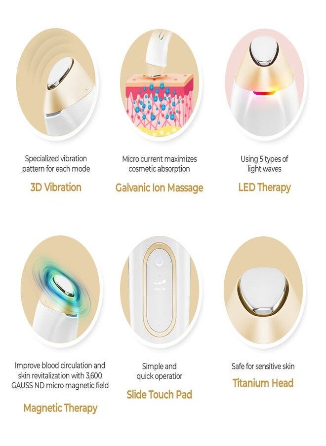 VANAV - VANAV UP6 6 Modes In One Skincare Device For Anti Aging And Face Lifting - Gold - Image 1