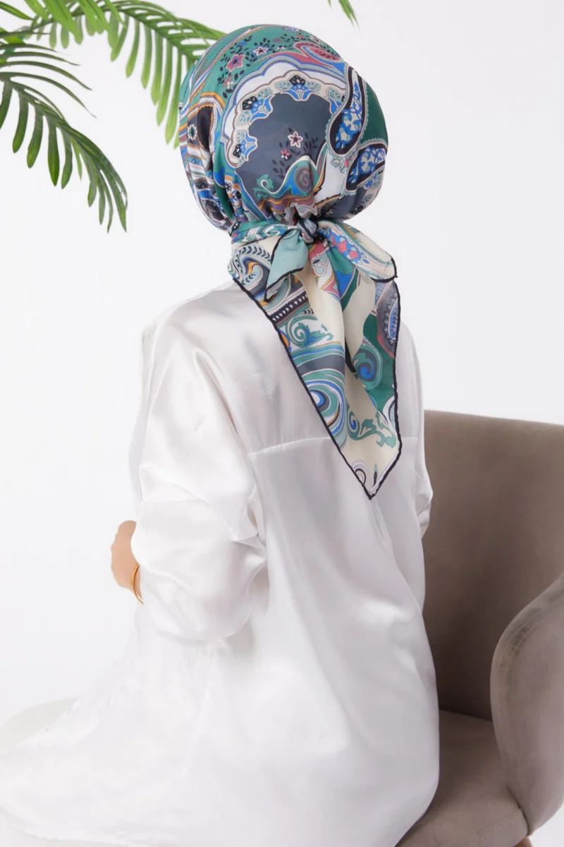 Tofisa Plain Medium Women's Khaki Patterned Scarf - 25973