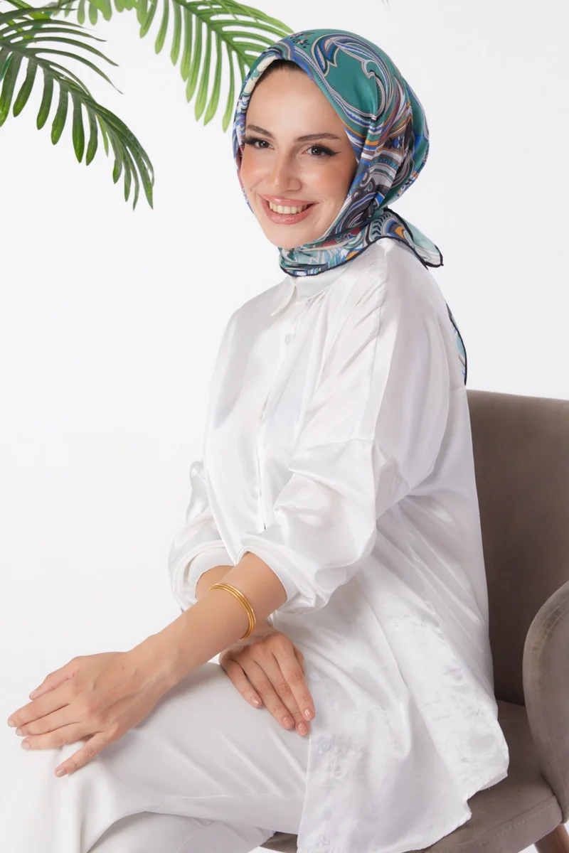 Tofisa Plain Medium Women's Khaki Patterned Scarf - 25973