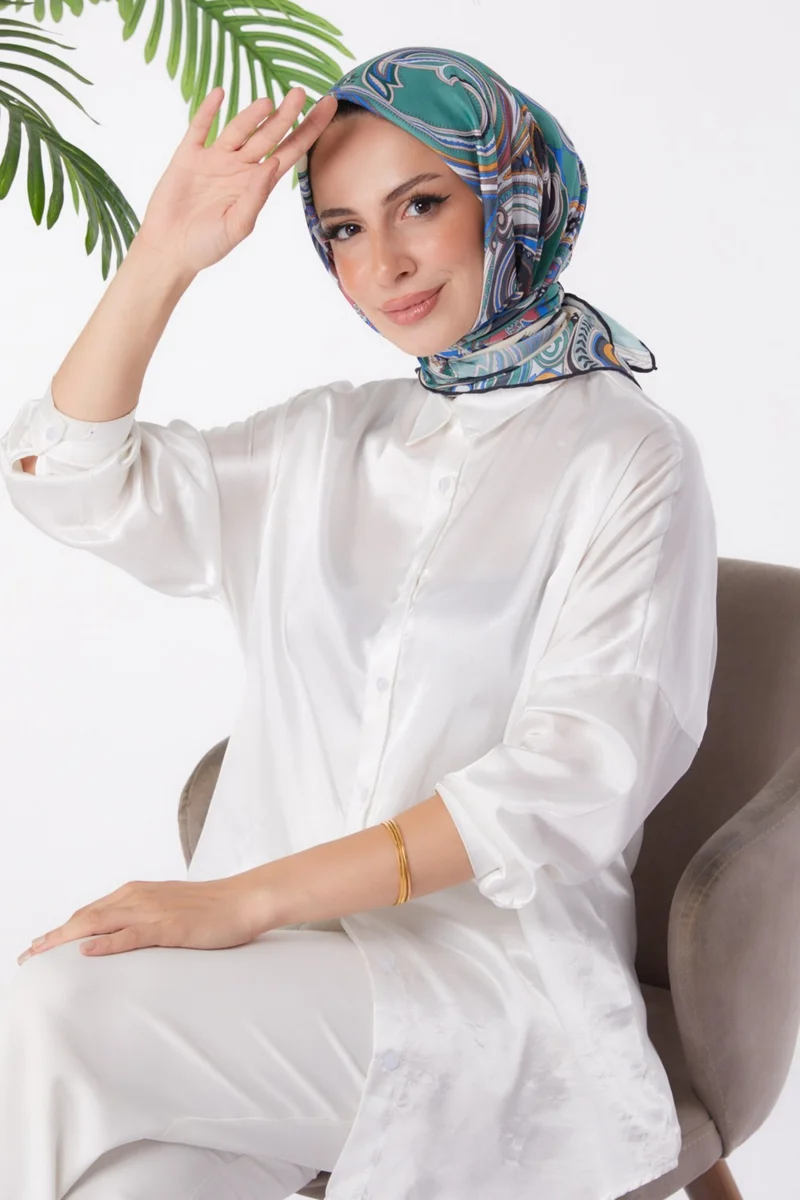 Tofisa Plain Medium Women's Khaki Patterned Scarf - 25973