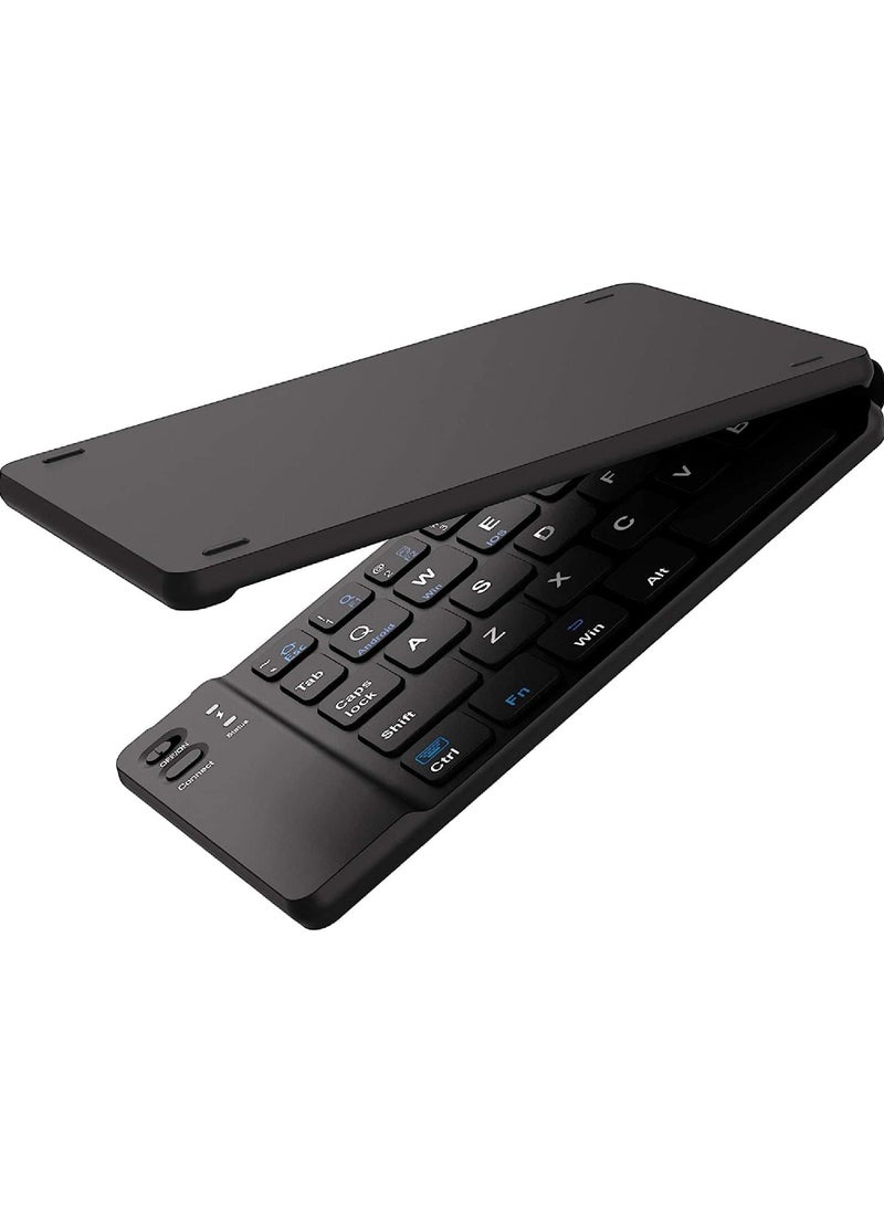 Rock Pow - Foldable Bluetooth Keyboard Portable Wireless Keyboard Rechargeable Full Size Ultra Slim Folding Keyboard Compatible iOS Android Windows Smartphone Tablet and Laptop - Image 1
