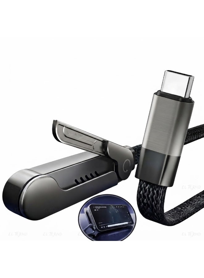 أيرلدوم كابل إيرلدوم EC-217C-C عالي الجودة للشحن السريع ونقل البيانات بقدرة 240 واط مع حامل هاتف مدمج، متوافق مع جميع الهواتف الذكية من النوع C إلى النوع C - Image 1