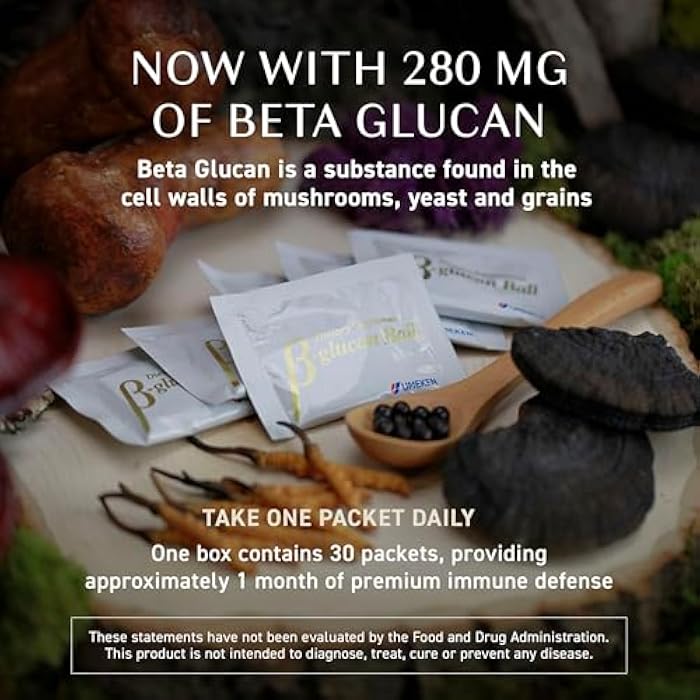 Umeken Beta Glucan, Immune Boost, Mushroom Extract, Dietary Supplement, Blend of 9 Premium Mushroom Extract Packets, Easy to Take Beta Glucan Supplements, 1 Month Supply, 30 Count Box, Pack of 1 - Image 4