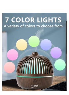 Wtrtr Essential Oil Diffuser,Humidifier，180ml Upgraded Aromatherapy Diffuser Cool Mist Humidifier with 7 Colors Lights 2 Mist Mode Waterless Auto Off for Home Office Room (Brown) - pzsku/Z60450129B63AB56C2D61Z/45/_/1737371024/c324d2e0-7800-4c0f-b7db-d13524201551