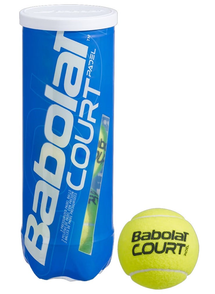 BabolaT Padel Balls, Court  Extra Duty Woven Felt Pressurized X3  - Image 3