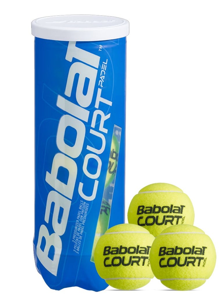 BabolaT Padel Balls, Court  Extra Duty Woven Felt Pressurized X3  - Image 1
