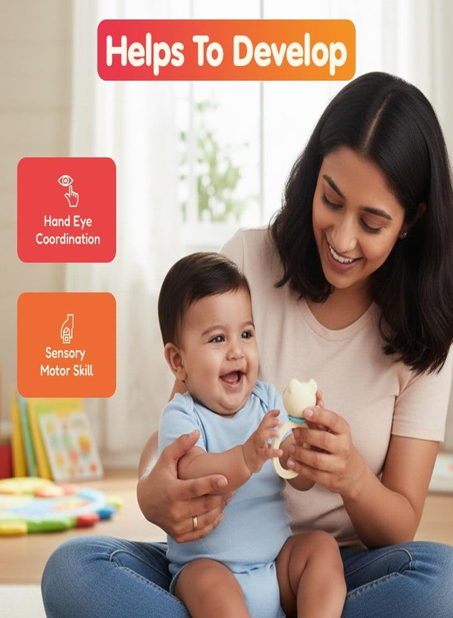 Innovitoy 6 Pcs Premium Baby Rattle Gift Set & Teether Set | Safe, Non-Toxic Toys for Newborns 3+Months | Colorful Soft Sound Rattles | Ideal for Baby Gift - Image 4