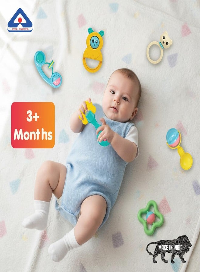 Innovitoy 6 Pcs Premium Baby Rattle Gift Set & Teether Set | Safe, Non-Toxic Toys for Newborns 3+Months | Colorful Soft Sound Rattles | Ideal for Baby Gift - Image 5