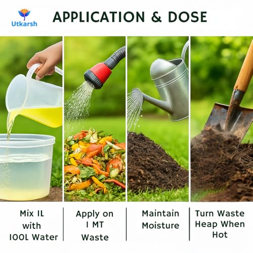 Utkarsh Composter for Quick Decomposition of Organic Waste Into Compost, Bio Waste Decomposer, Accelerate Decomposition of Kitchen, Garden Organic Waste | 250 ml; Pack of 1 - Image 4