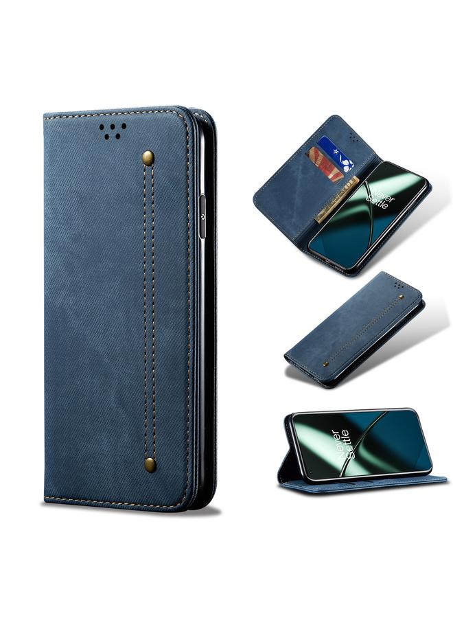 اس-توب جراب هاتف OnePlus 11 من الجلد القابل للطي بنسيج الدنيم - Image 1