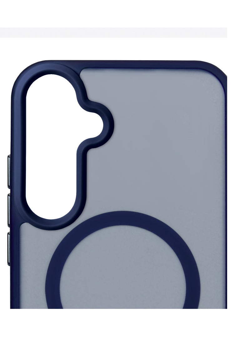 ELLAGECASE - Blue Stylish Case for Samsung Galaxy S25 Plus, Solid Camera Protection, Shockproof, Enhanced Protection, Compatible with MagSafe and Wireless Charging - Image 1