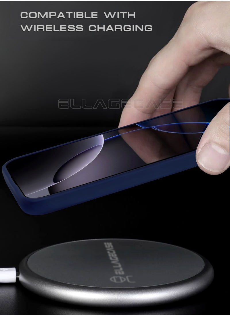 ELLAGECASE - Blue Stylish Case for Samsung Galaxy S25 Plus, Solid Camera Protection, Shockproof, Enhanced Protection, Compatible with MagSafe and Wireless Charging - Image 1