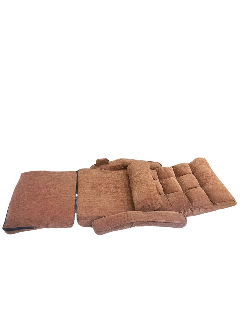 Albawadi - Folding Lazy Sofa Chair Comfort Floor Sofa Cushion Adjustable Back Chair with Pillow - Image 1