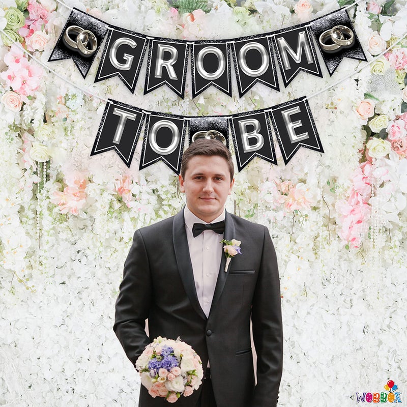 WOBBOX Wobbox Bachelorette Banner, Groom to Be Banner, Bachelorette Party Decoration - (Silver) (FP-4407)  - Image 5