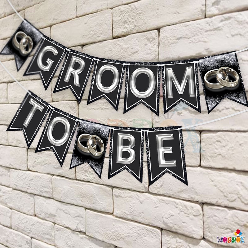 WOBBOX Wobbox Bachelorette Banner, Groom to Be Banner, Bachelorette Party Decoration - (Silver) (FP-4407)  - Image 4