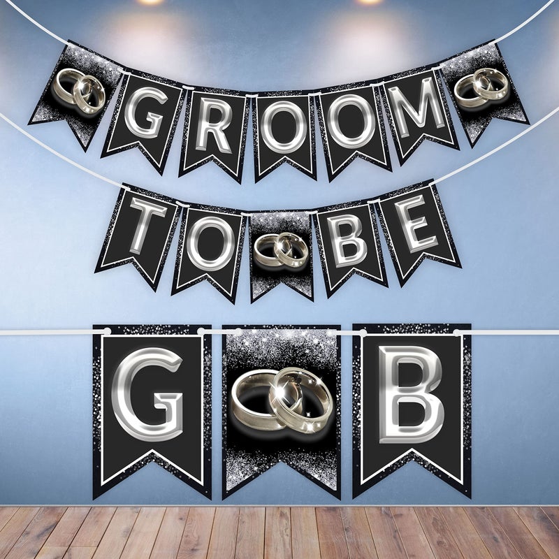 WOBBOX Wobbox Bachelorette Banner, Groom to Be Banner, Bachelorette Party Decoration - (Silver) (FP-4407)  - Image 1