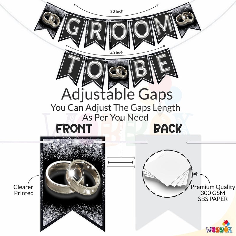 WOBBOX Wobbox Bachelorette Banner, Groom to Be Banner, Bachelorette Party Decoration - (Silver) (FP-4407)  - Image 3