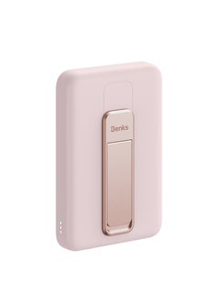 Benks BENKS Magnetic Power Bank 10,000mAh Foldable Kickstand Wireless Portable Charger, for MagSafe Battery Pack with Two-Way 20W USB-C Port for iPhone 15/14/13/12 Series, Pink  - Image 1