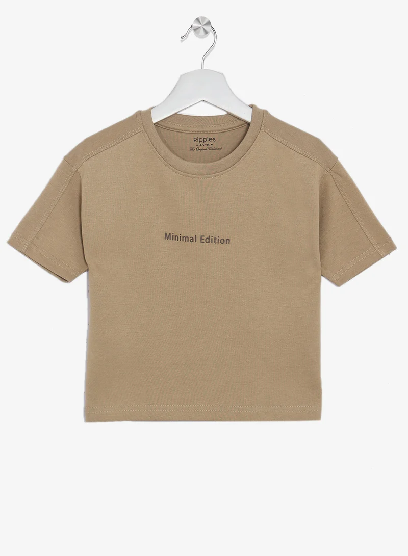 Ripples Girls Round Neck Tee & Wide-Leg pant Set