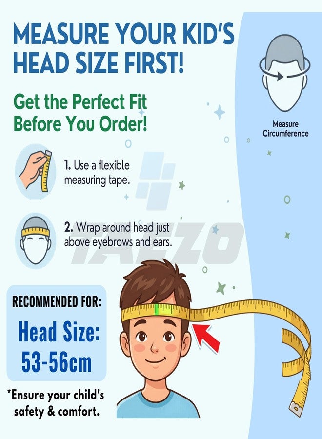 طقم أمان التزلج للأطفال من تايزو مكون من 7 قطع - يشمل خوذة، وواقيات للركبة، والمرفق، والمعصم - معدات حماية قابلة للتعديل لركوب الدراجات، والسكوتر، ولوح التزلج - للأولاد والبنات (مقاس متوسط، 55 سم) - Image 2