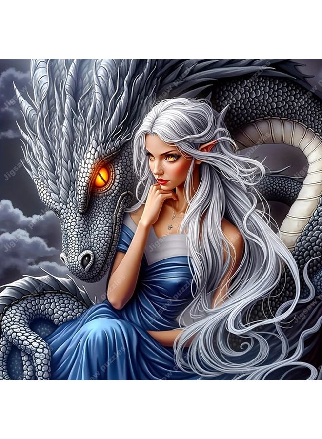 1024 قطعة YF3100 لغز أنيق لسيدة وفن الخيال التنين للكبار ديكور المنزل - Image 5