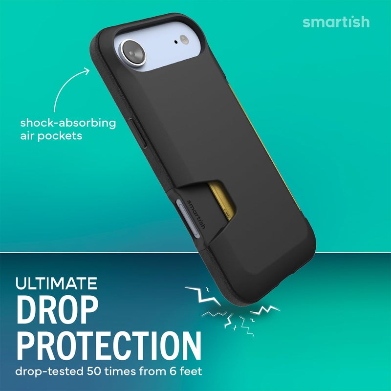 SmartishÂ® iPhone Air Wallet Case - Wallet Slayer Vol. 1 [Slim + Protective] Credit Card Holder - Drop Tested Flip Hidden Card Slot Cover for Apple iPhone Air - Black Tie Affair - Image 3