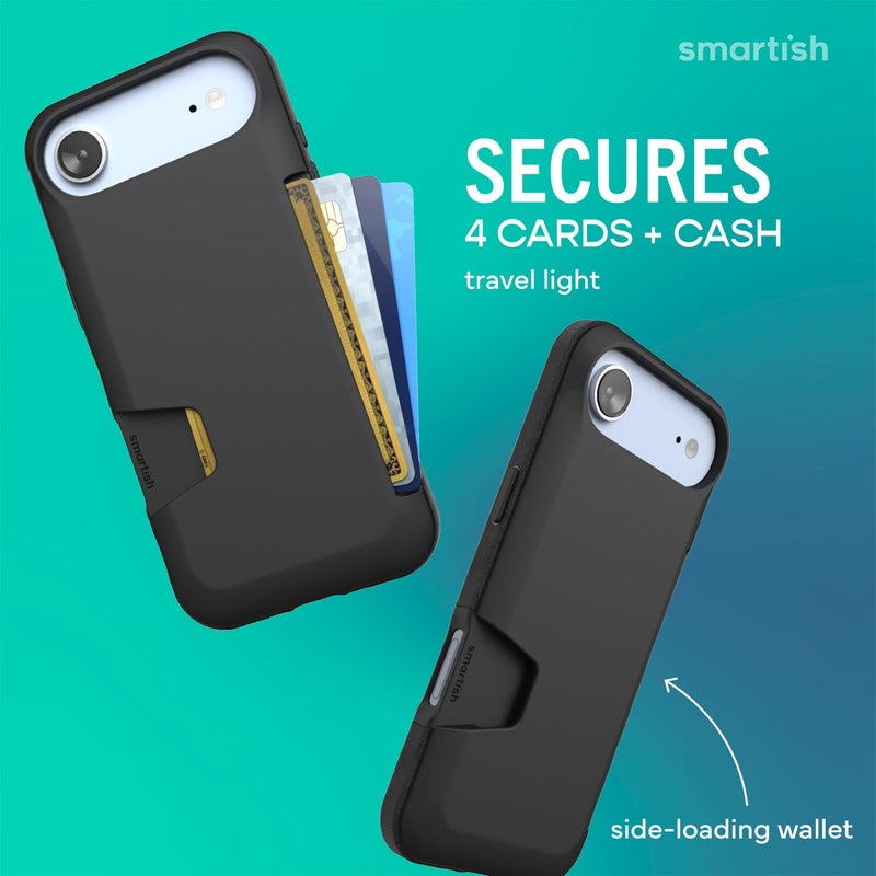 SmartishÂ® iPhone Air Wallet Case - Wallet Slayer Vol. 1 [Slim + Protective] Credit Card Holder - Drop Tested Flip Hidden Card Slot Cover for Apple iPhone Air - Black Tie Affair - Image 2