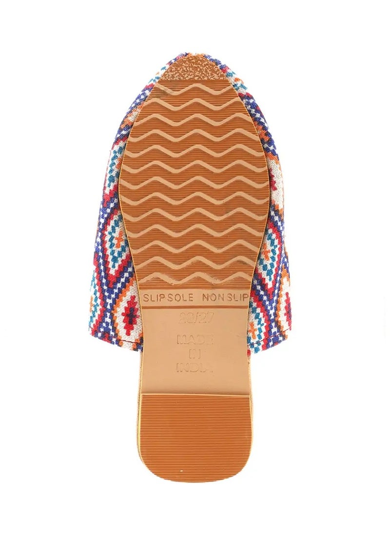 Mishkat Printed Babouche Slippers LF-1096 (Blue & Red) - Image 4