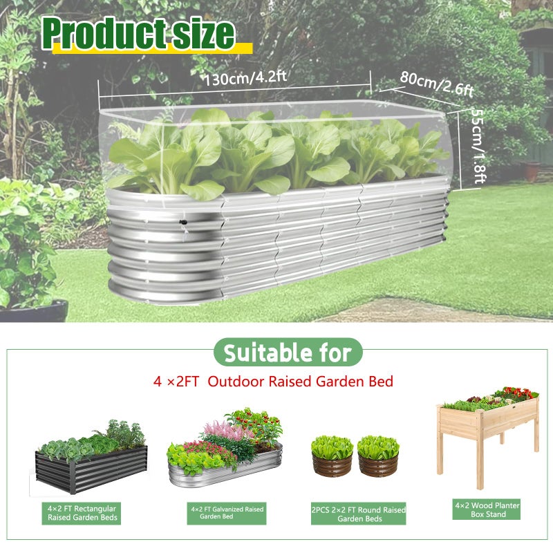KSFTWUSOL 2 PCS Garden Netting for Raised Beds 2x4 Fine Mesh Raised Beds Garden Bug Netting Pest Barrier Screen with Drawstring for Plants to Keep Small Animals Pest Out Protect for Vegetables (2x4 FT) - Image 2