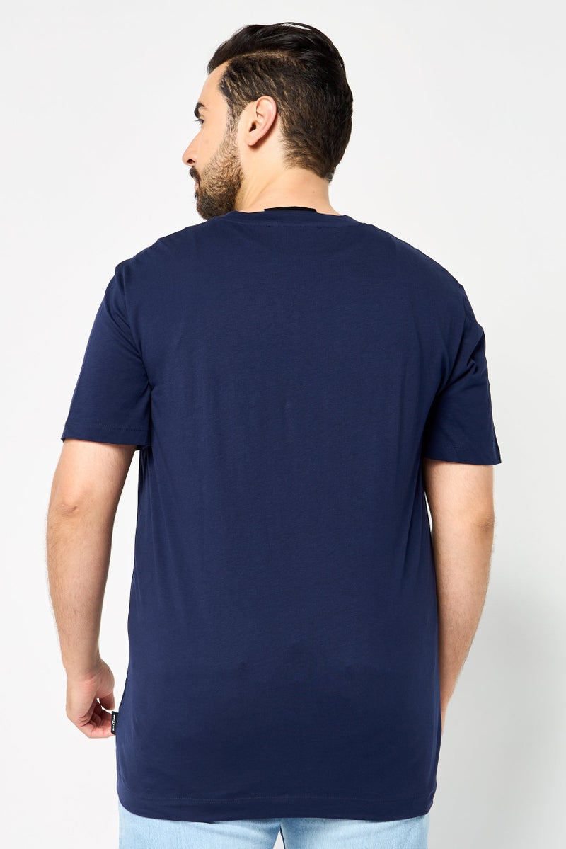 JOHN RICHMOND Men Crew Neck Short Sleeve Graphic Print T-shirt, Navy - Image 4