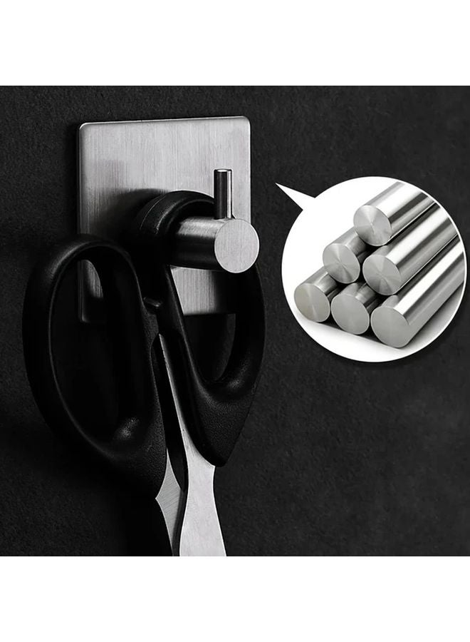 1pc Silvery Adhesive Wall Hooks No Drill Stainless Steel Heavy Duty Waterproof - Image 5