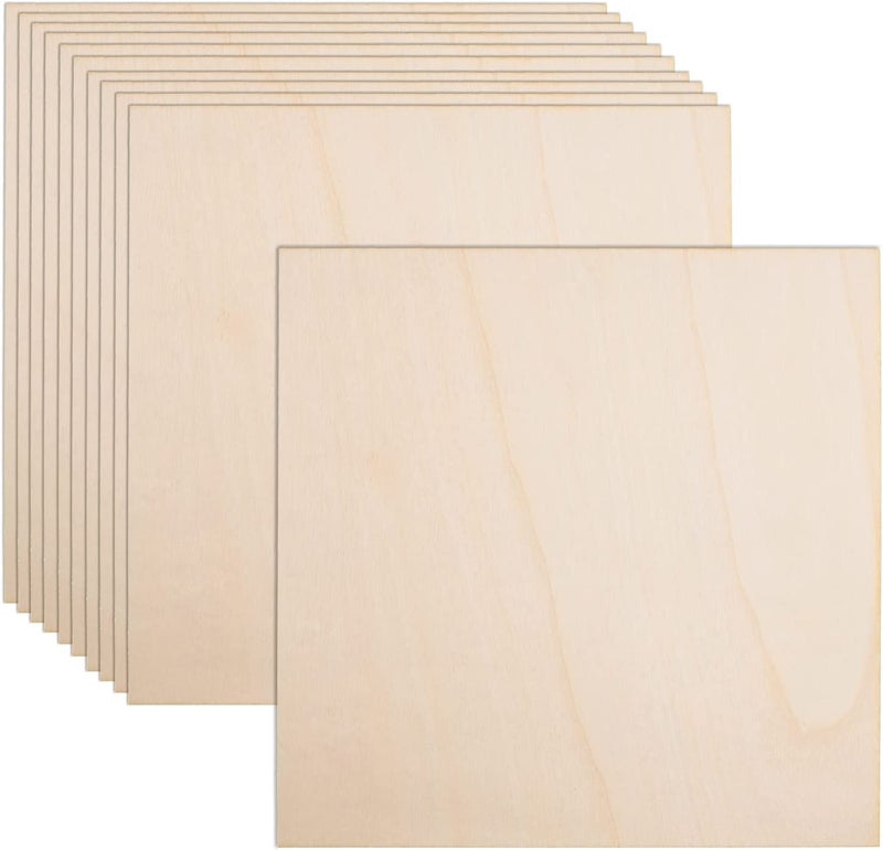 12 Pack Basswood Sheets for Crafts16 x 16 x 18 Inch 3mm Thick Plywood Sheets with Smooth SurfacesUnfinished Squares Wood Boards for Laser Cutting Wood Burning Architectural Models Staining