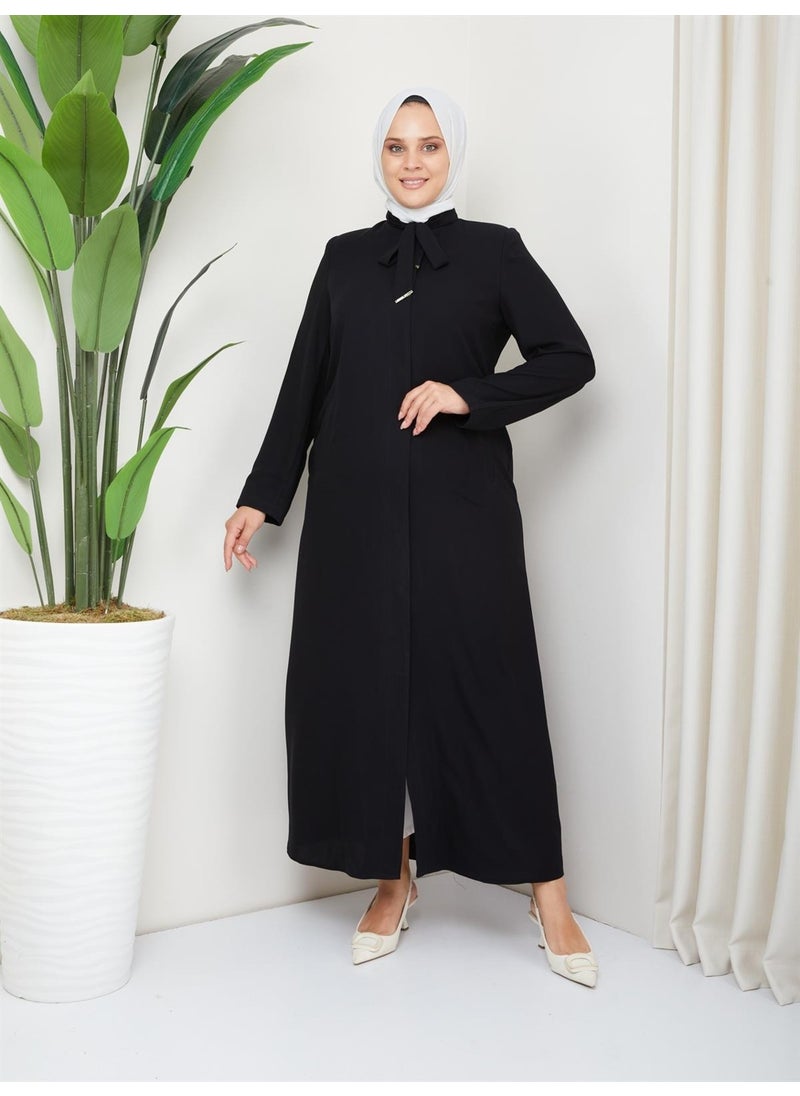 Günay Karaca Gunay Karaca Plus Size Abaya Topcoat 4670-2  - Image 5