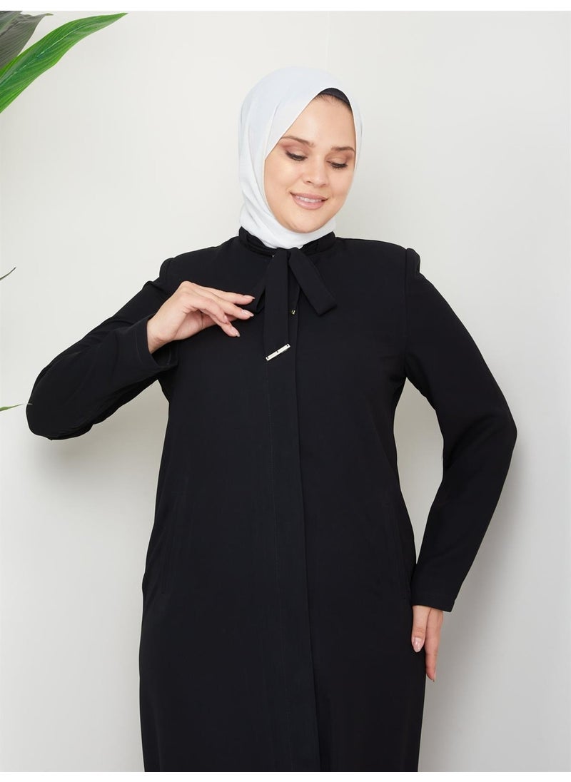 Günay Karaca Gunay Karaca Plus Size Abaya Topcoat 4670-2  - Image 2